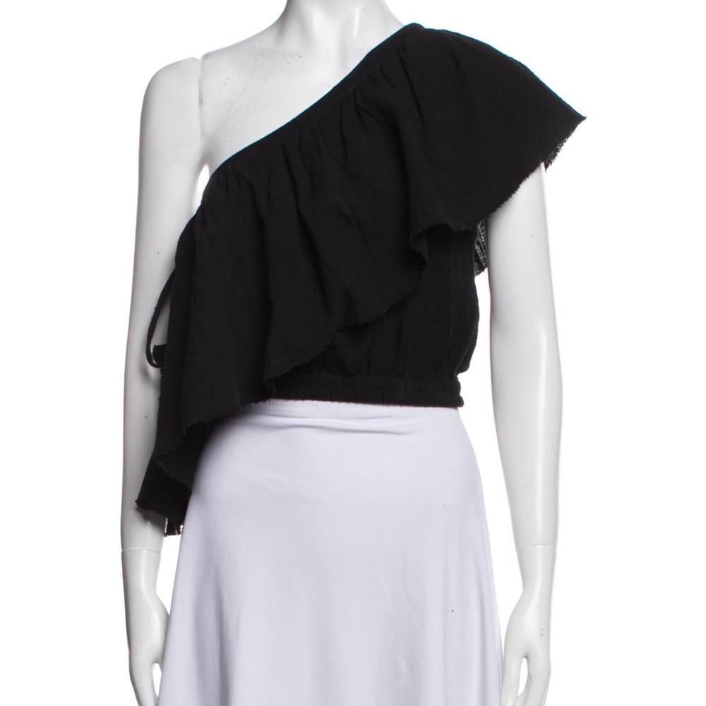 Faithfull the Brand One Shoulder Short Sleeve Crop Top